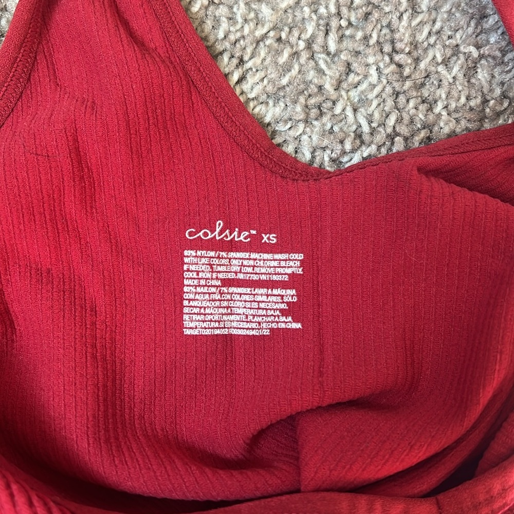 Colsie Red Ribbed Set - Picture 4 of 6